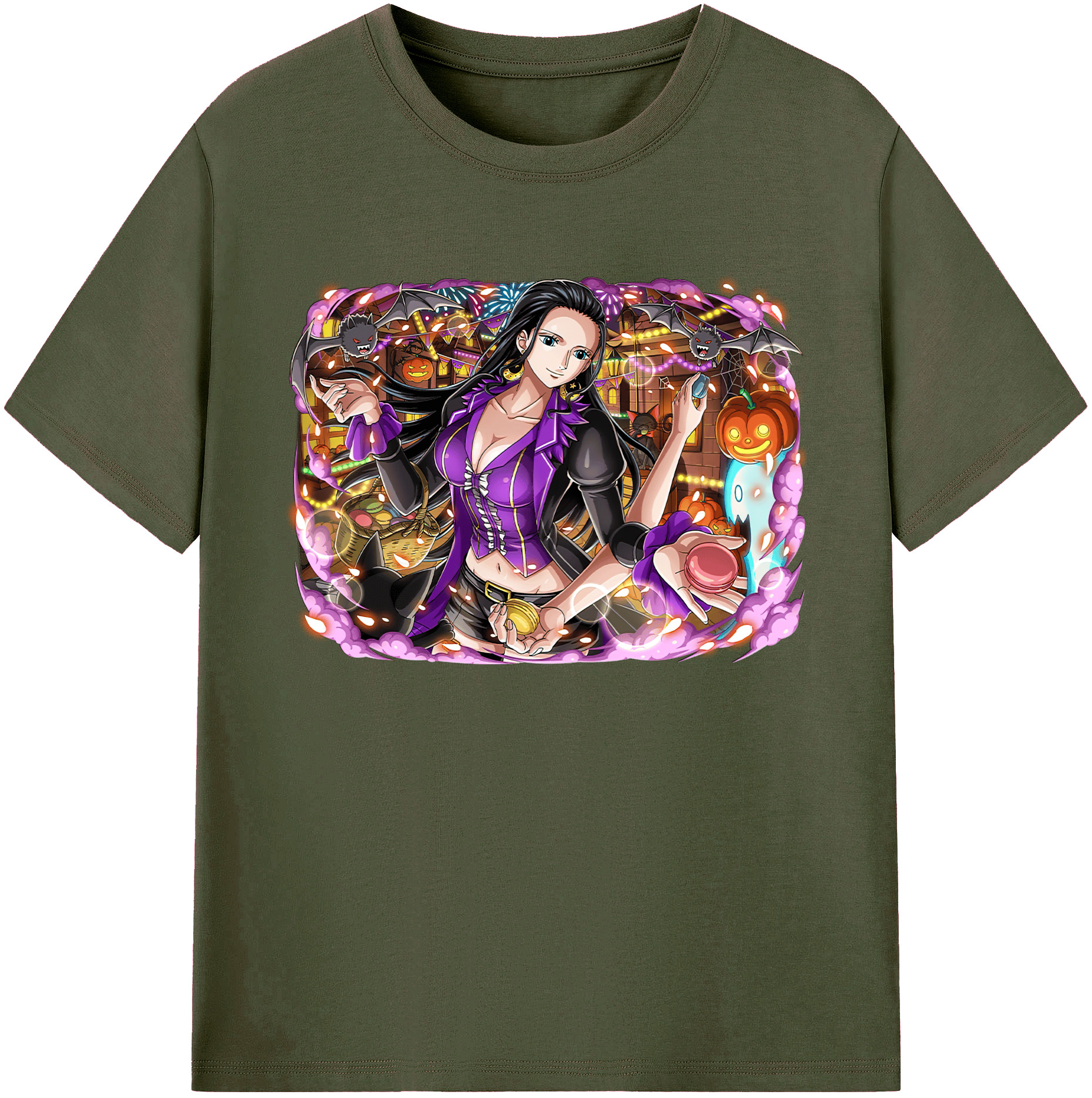 ワンピース ニコ・ロビン ONE PIECE Nico Robin 綿100％ メンズ半袖Tシャツ｜肌触りやわらか＆通気性
